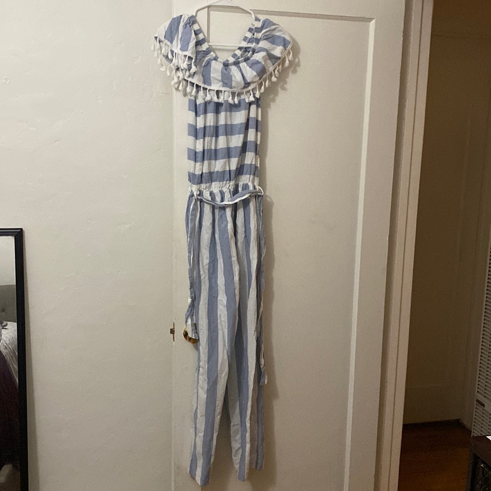 Blue/white striped jumpsuit, purchased in Greece.